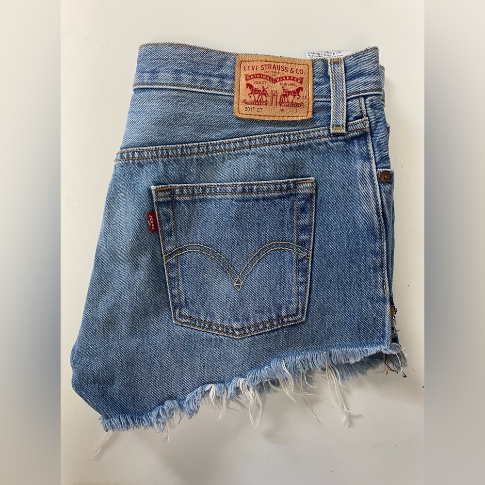 Levi’s 501 Denim Blue Frayed-edge Jean Shorts